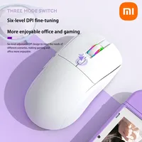 Xiaomi Wireless Mouse 2.4G Bluetooth Type-C Charging Tri-mode RGB Light Effect DPI Adjustable Low Noise Button For Office Game