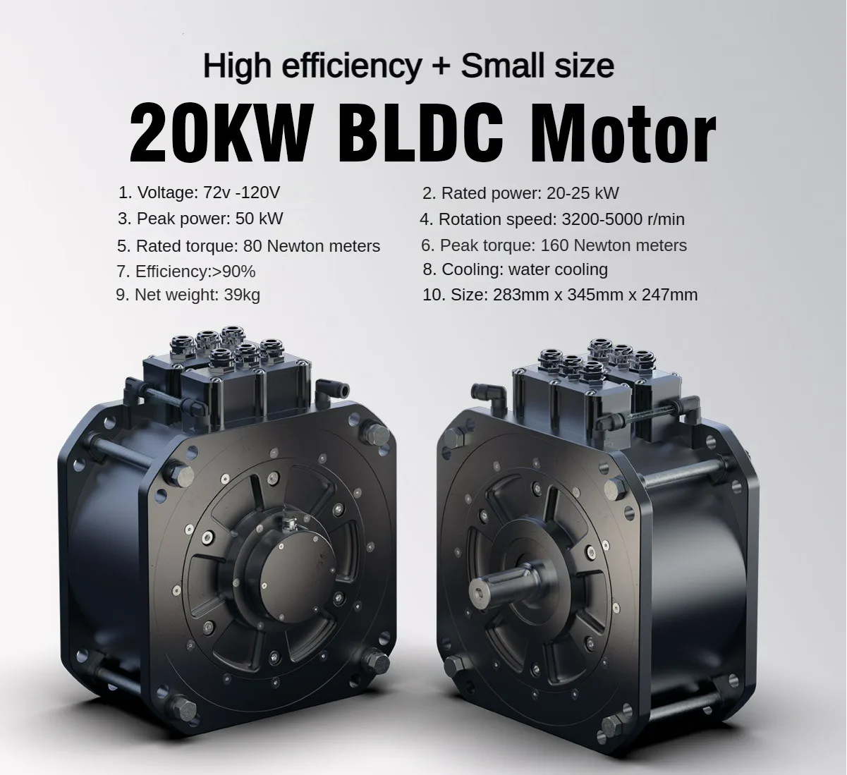 96V 20KW  DC Brushless Motor Water Cooling For Electric Bike Motorcycle GED