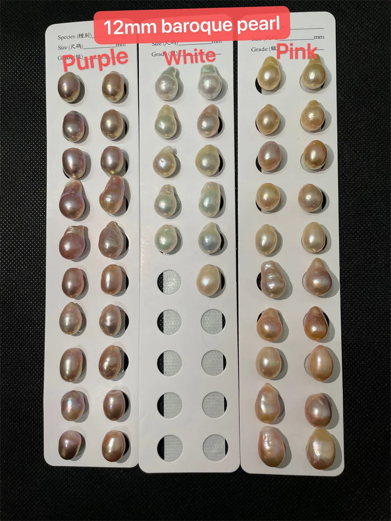 9-19mm Baroque Pearls 2A Quality High Luster Natural Freshwater Pearl Half Drilled Hole Loose Pearls for Making Fine Jewelry