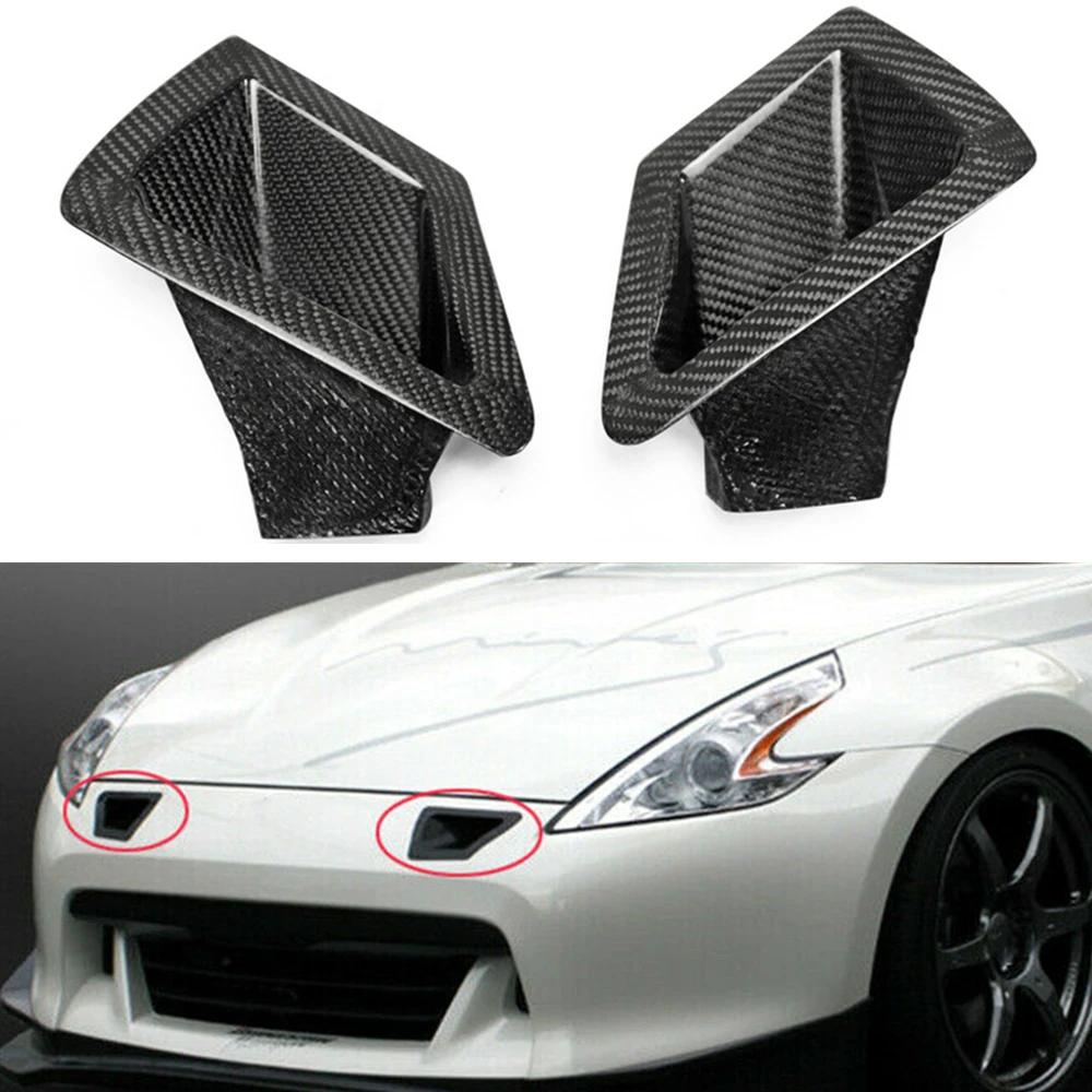 

Carbon Fiber Front Bumper Side Air Vent Duct Intake Hood Outlet Cover For Nissan 370Z Z34 2009 2010 2011 2012 2013 2014-2020