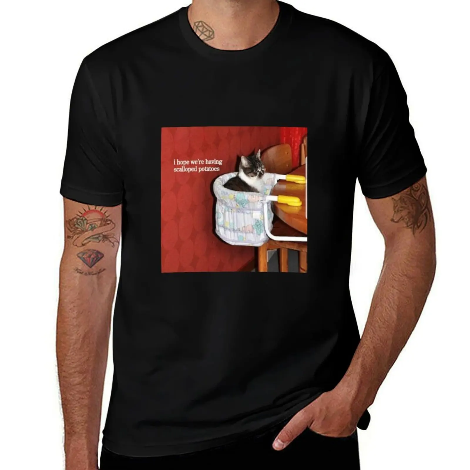 i hope were having scalloped potatoes T-Shirt Basic Regular Fit Casual T-Shirt