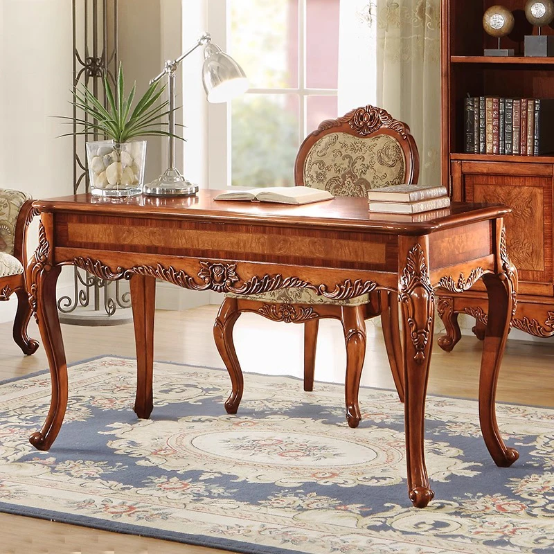 

American solid wood desk computer desk simple desk home study against the wall luxury