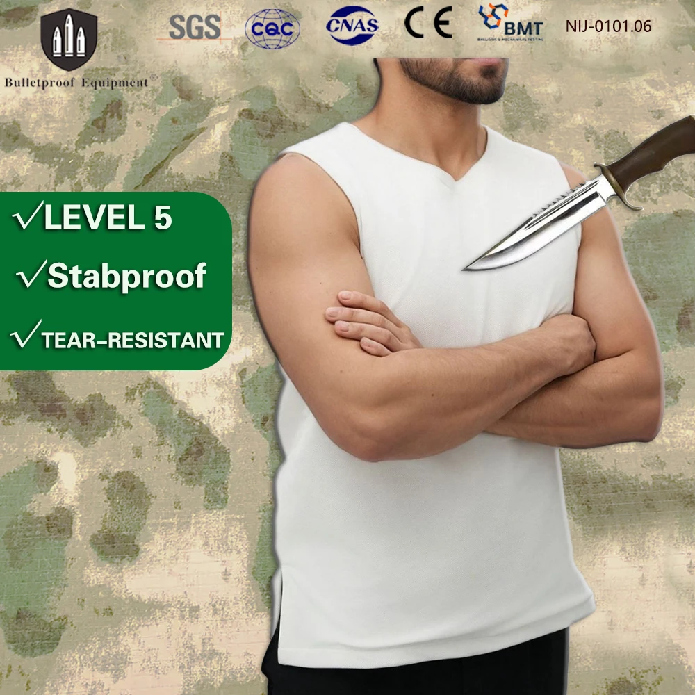 SGS Level 5 Self-defense Stab Proof Vest Concealable Soft  Under Shirt Lightweight Anti-Stab Tactical Survival Protection