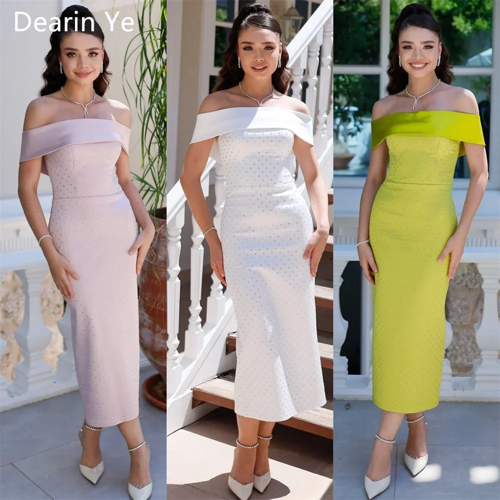 Customized Saudi Arabia Evening Dress Dearin Strapless Column Ankle Length Skirts Vertically Bespoke Occasion Dresses Prom Forma