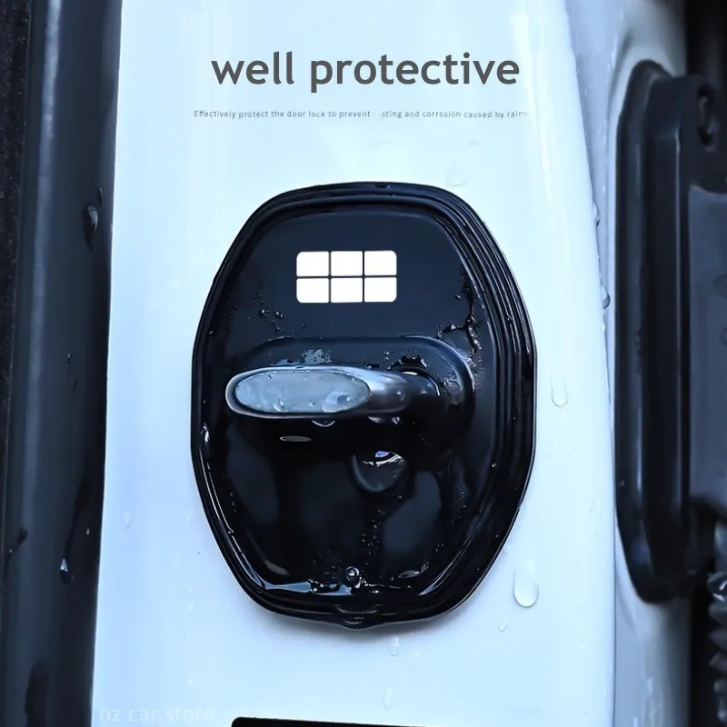 4Pcs Silicone Car Door Lock Protective Cover For GEELY EX5 Starray Galaxy Starship 2025 2026 Anti-Collision Anti-Noise Auto Acce
