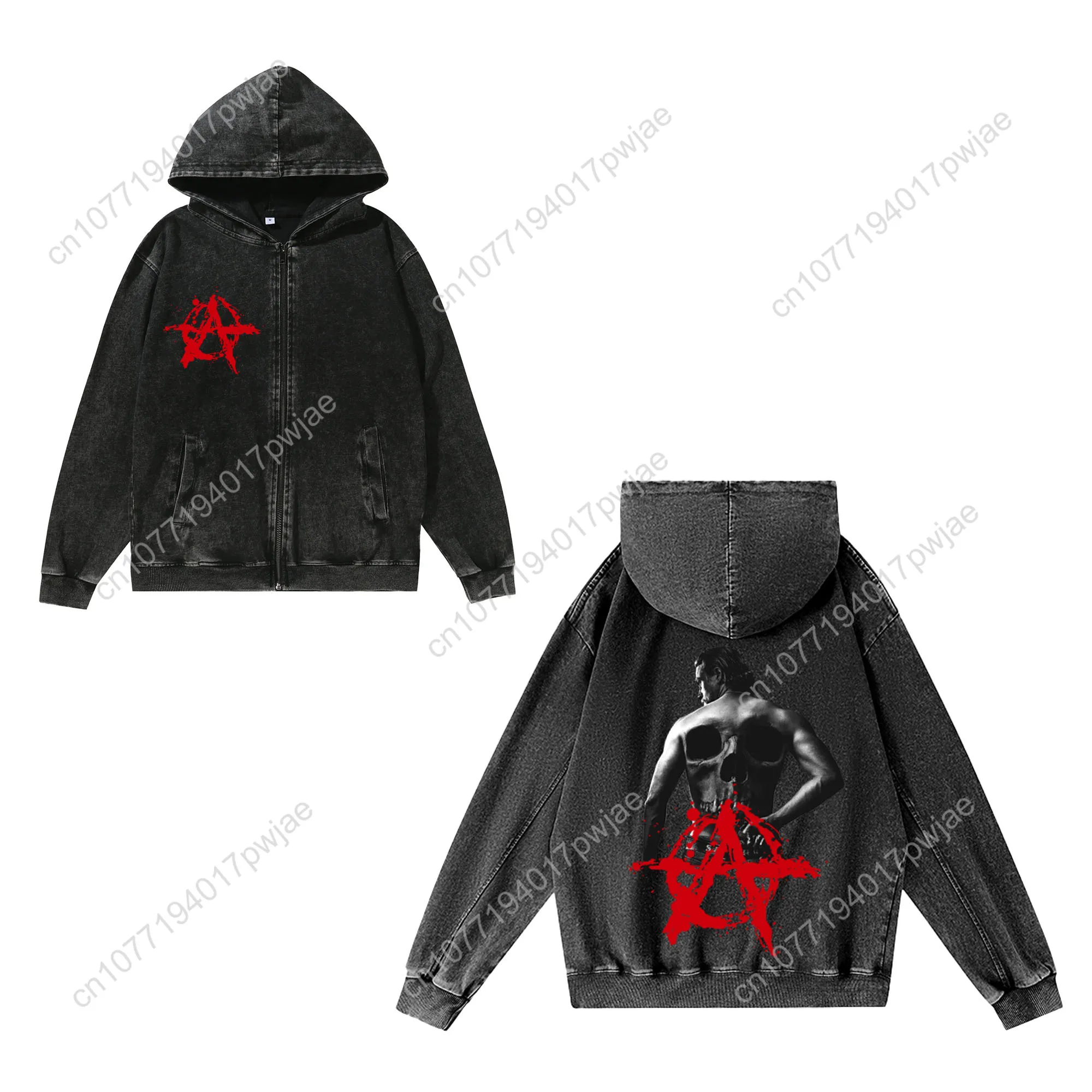 Sons Of Anarchy SOA Custom Retro Sweatshirt Mans Womans Half Zipper Vintage Sweat Shirt Photo Custom Made Tops