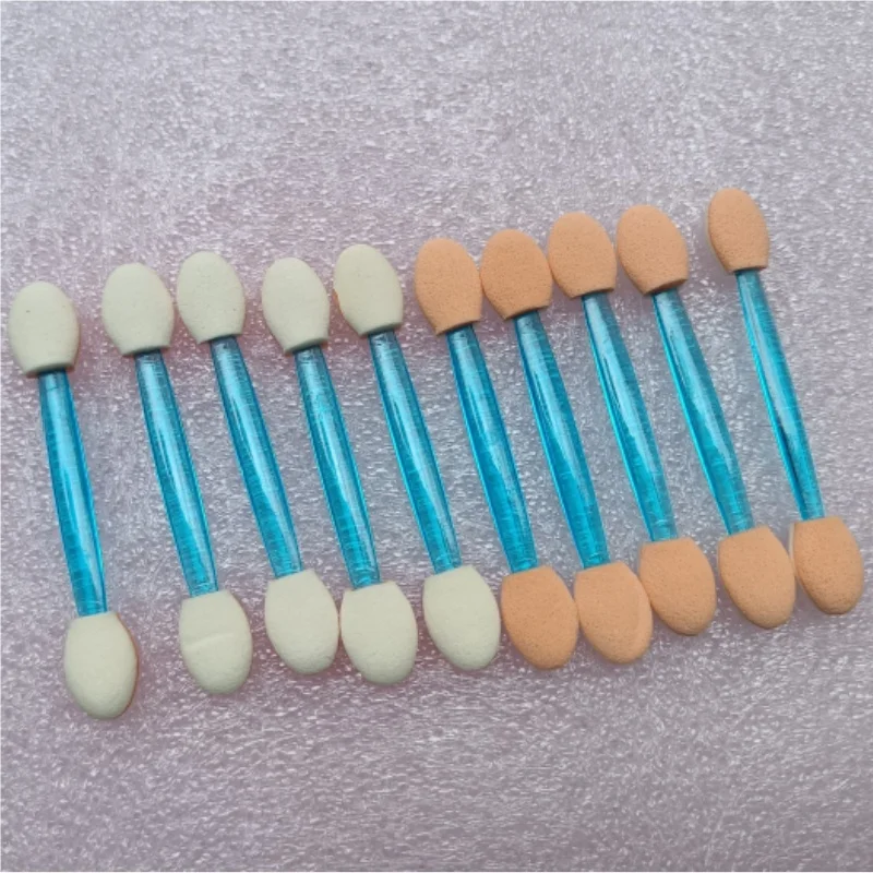 Colores aleatorios, aplicadores de esponja portátiles de doble punta para sombra de ojos, para maquillaje, arte de uñas