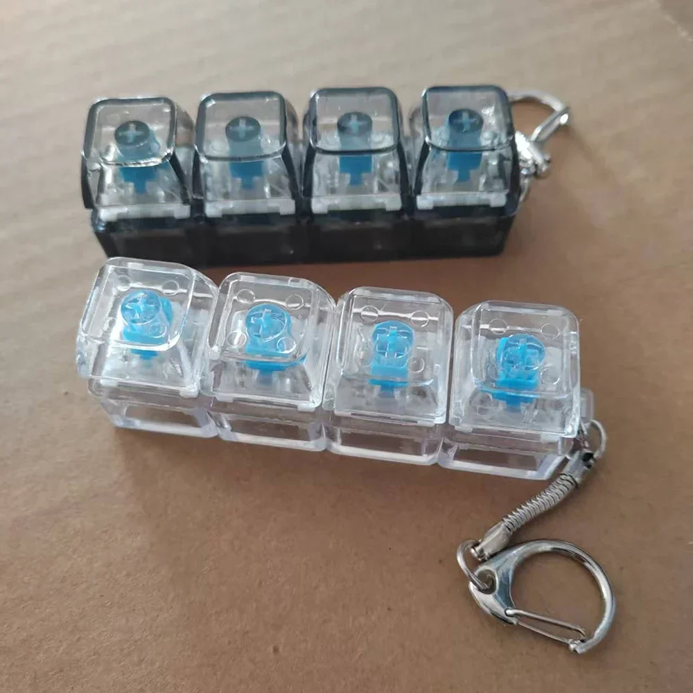 4/9 Keys Finger Keyboard Key Button Stress Relief Decompression Toy Gadget Keycap Fidget Keychain Adult Bag Charms Accessories