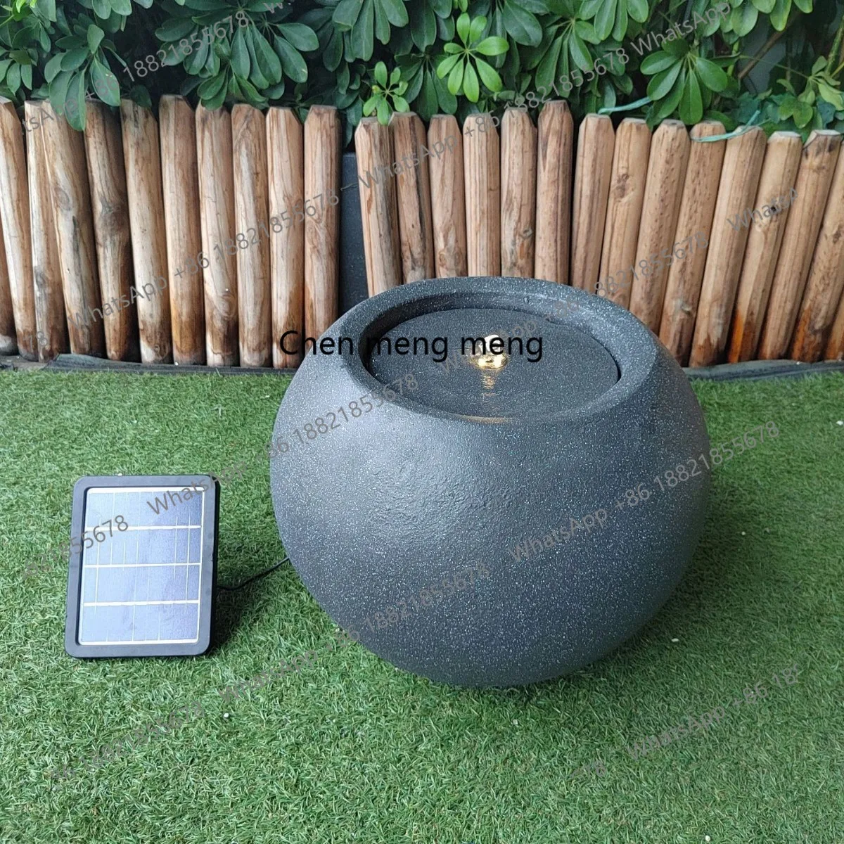 Modern simple spherical fountain environmentally friendly solar water flow courtyard decoration garden