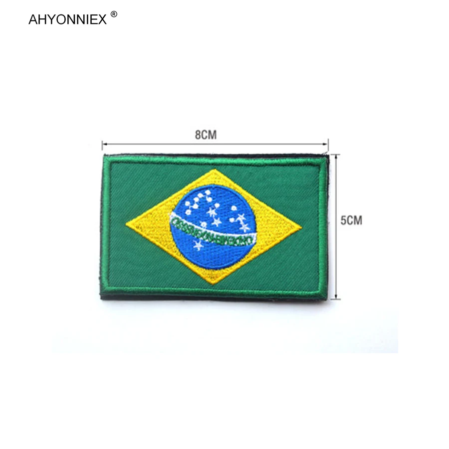 1PC South Africa Venezuela Argentina Chile Brazil Flag Patch Backpack Bag Jacket Armband Badge Clothes Hook and Loop Sticker