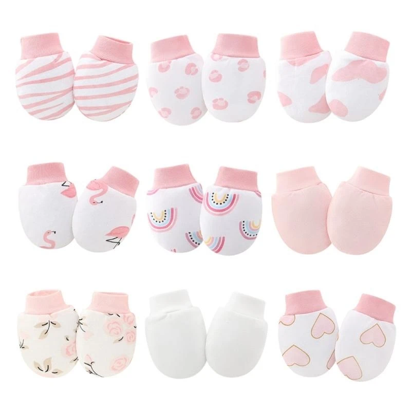 

9 Pairs Cotton Gloves Breathable Gloves for Boys Girls Baby Mittens Newborns Hand Mittens Toddler No Scratch Mitts Set