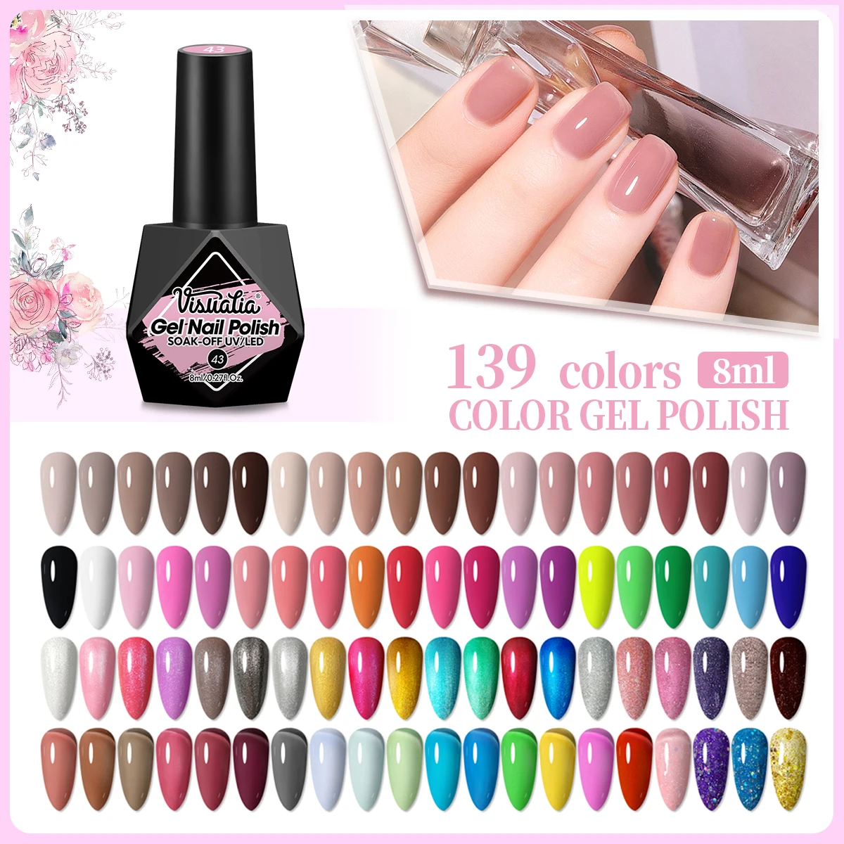 

10 шт./компл. 8 мл гель-лак для ногтей черно-белый телесный классический цветной гель полуперманентный замачиваемый маникюрный салон домашний маникюр