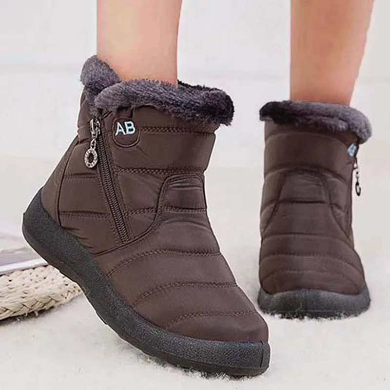 Snow Boots Women Plush Women Shoes Waterproof Shoes For Women Zipper Platform Boots Comfortable Fashion Botas Mujer Winter Shoes