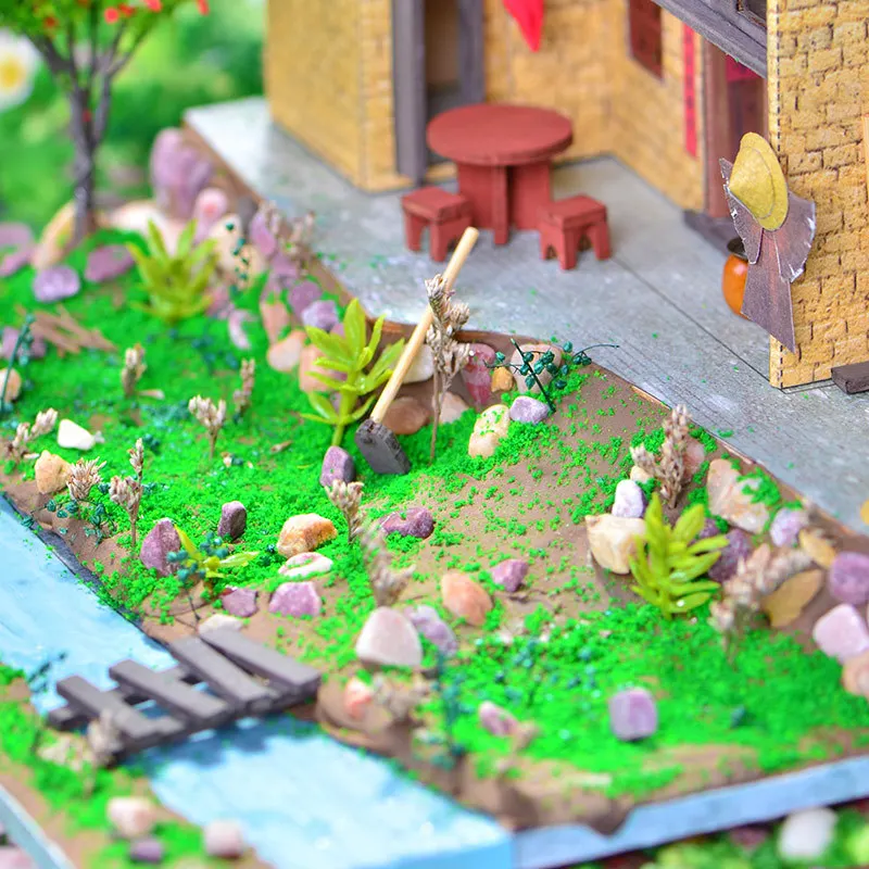 OUZEY Mountain Retreat DIY، نموذج منزل ريفي خشبي ثلاثي الأبعاد، هدية حرفية ريفية للمراهقين #2