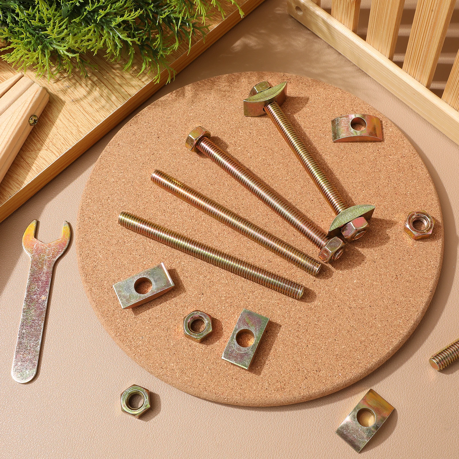 

Bolt Set Furniture Connector Hardware Strong Countertop Joint Fasteners Table Top Mounting Brackets Bed Frame Bolts Fixing