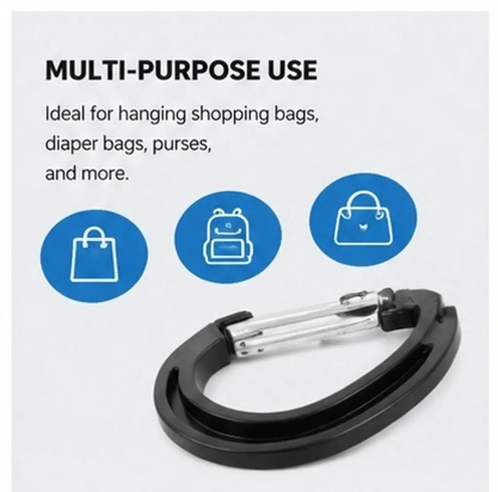 2Pcs Rotating Stroller Hooks Universal Stroller Bag Hooks for Hanging Shopping Diaper Purse Bags Easy Install Reusable Light