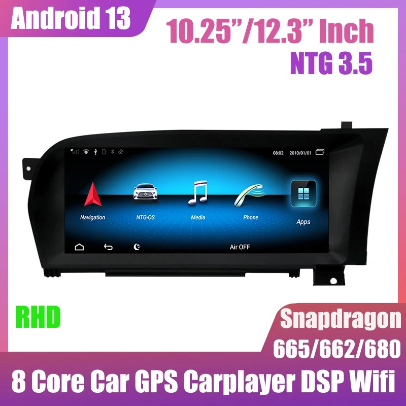 

8 Core 10.25“ Android 13 Carplay GPS Player DSP For Mercedes Benz S-Class W221 2006 2007 2008 2009 NTG 3.5/3.0 Snapdragon WIFI