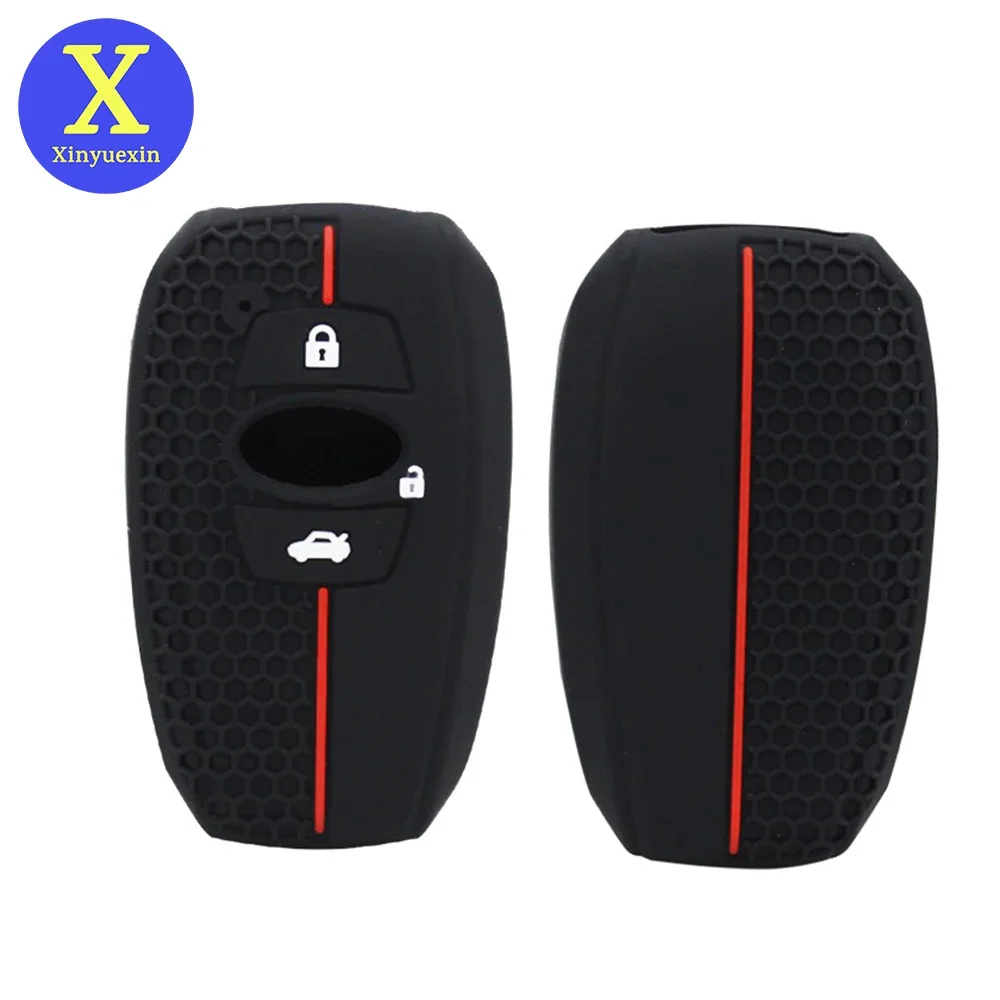 Xinyuexin Silicone Car Key Fob Cover for Subaru Legacy Impreza Forester Xv Trezia Outback STi 3/4 Buttons Keychain Accessories