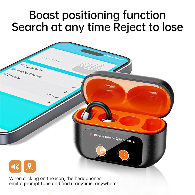 Casque de traduction AI, écouteurs sans fil véritablement sans fil, affichage de la puissance LED, écouteurs avec étui de charge sans fil