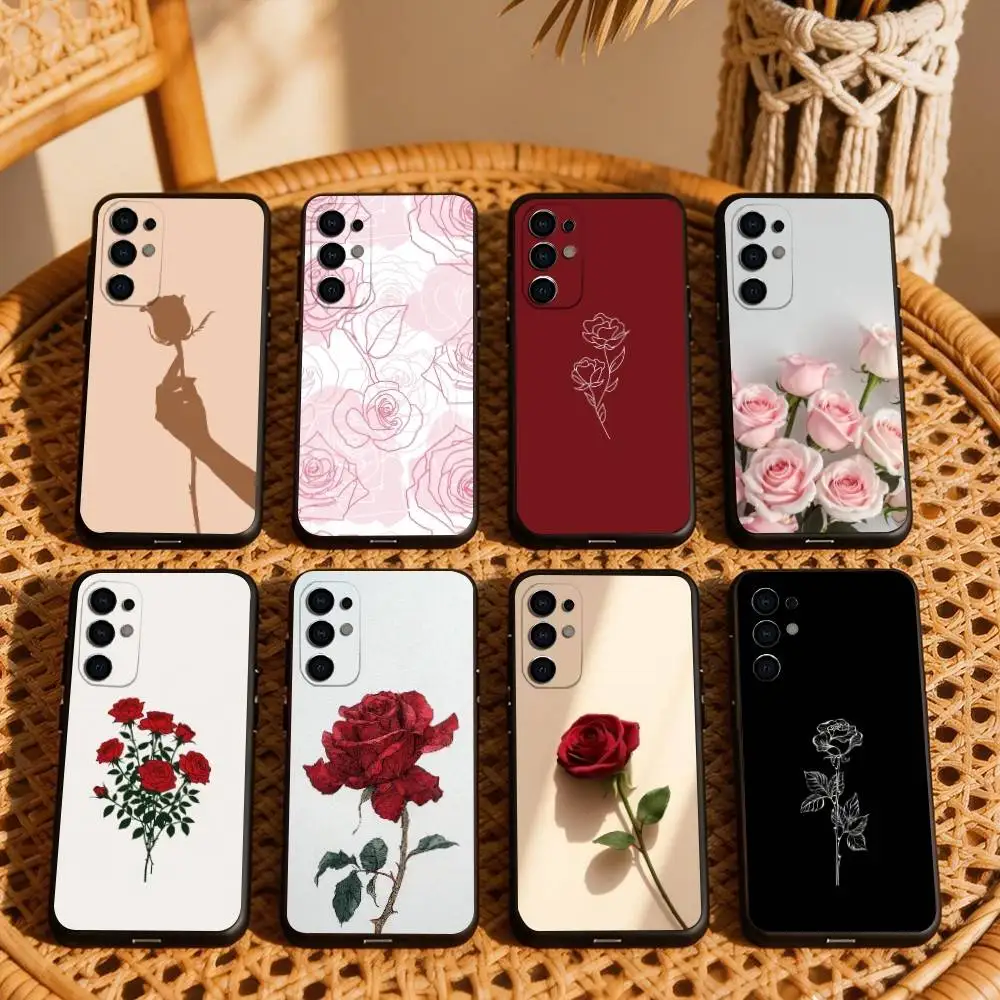 B-Beautiful and elegant roses  Phone Case Black Silicone Soft For Samsung S25,S24,S21,S22,S23,S30,Ultra,S20,Plus,Fe,Lite