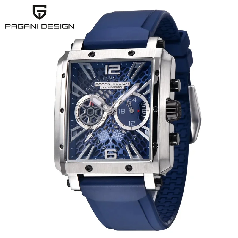 PAGANI DESIGN Model 1725 Sports Men’s Chronograph Watch, Japan TMI VK64 Quartz Movement, Sapphire Crystal, Water Resistant Fashi