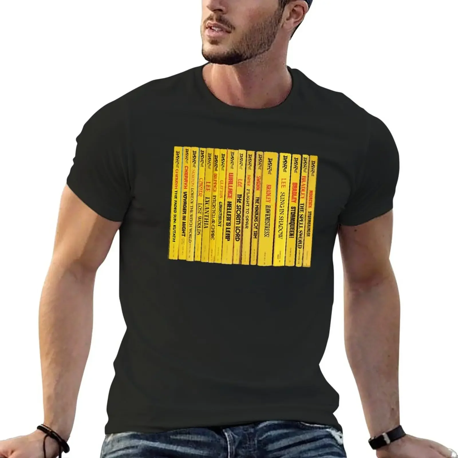 New Bookshelf (Fantasy/SF) T-Shirt Short sleeve tee summer tops sublime t shirt Men's t-shirts