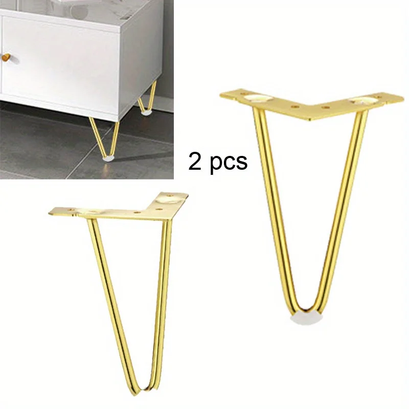 2 uds muebles DIY soporte de tocador mesa patas de muebles de Metal resistentes protectores de suelo de goma patas de gabinete patas de sofá tocador