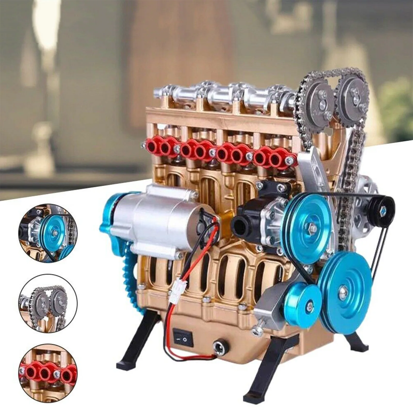 Mini Engine Model Toy Collectible Desktop Sculpture Resin Engine Model for Car Living Room Office Decoration