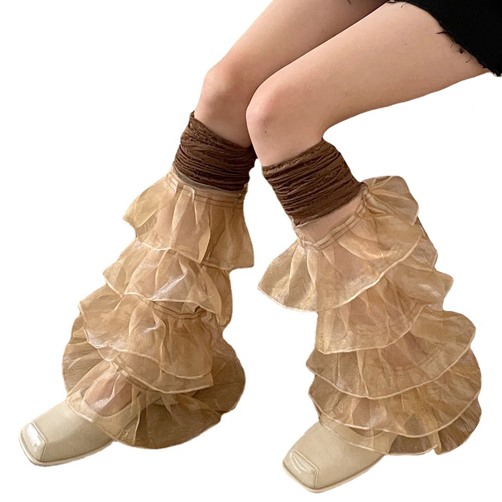 

Ruffles Sweet Japanese Lolita Women Girl Foot Cover Leg Warm Socks Harajuku Leg Warmer Socks Y2k Goth Kawaii Overknee Leg Covers