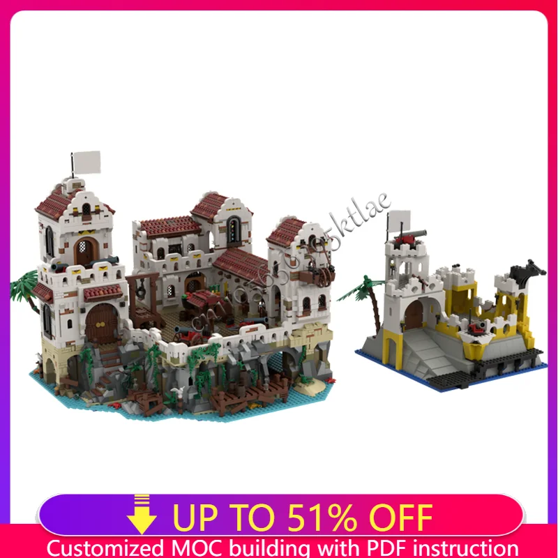 

4982 PCS Hot Seller Pirate Themed Fortress Building Block Set Vivid Scene Details Model Display Toys For Kids DIY Assembly Gifts