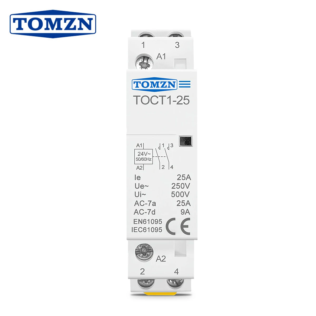 

TOCT1 2P 25A 24VAC coil 50/60Hz Din Rail Household AC Modular Contactor 2NO 1NO1NC 2NC