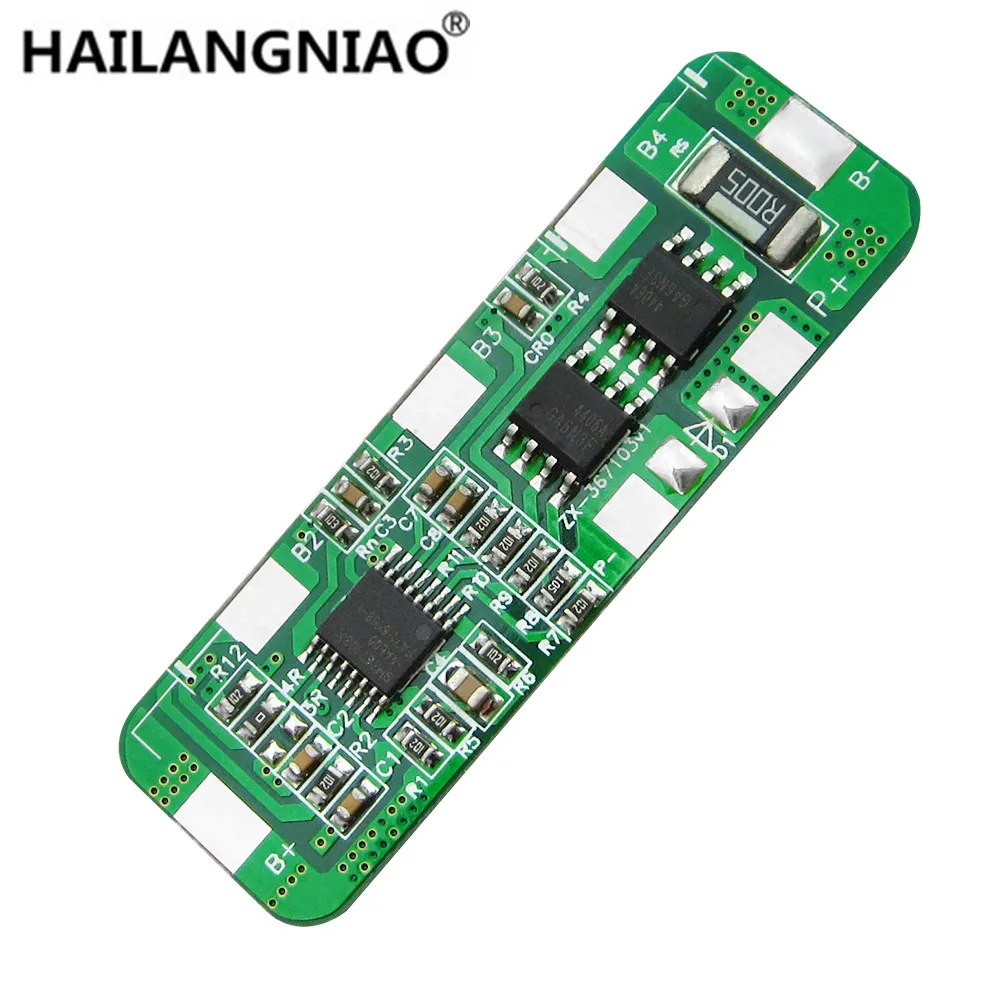 10PCS/LOT 4A-5A PCB BMS Protection Board 4 Packs 18650 Li-ion lithium Battery Cell 4S