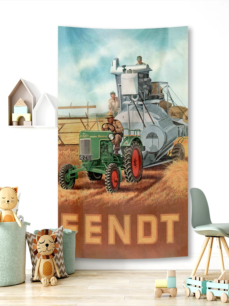 90x150CM 3X5Ft FENDTS Agriculture Tractor Flag Polyester Printed Agriculture Tractor Banner Garage or Outdoor For Decoration