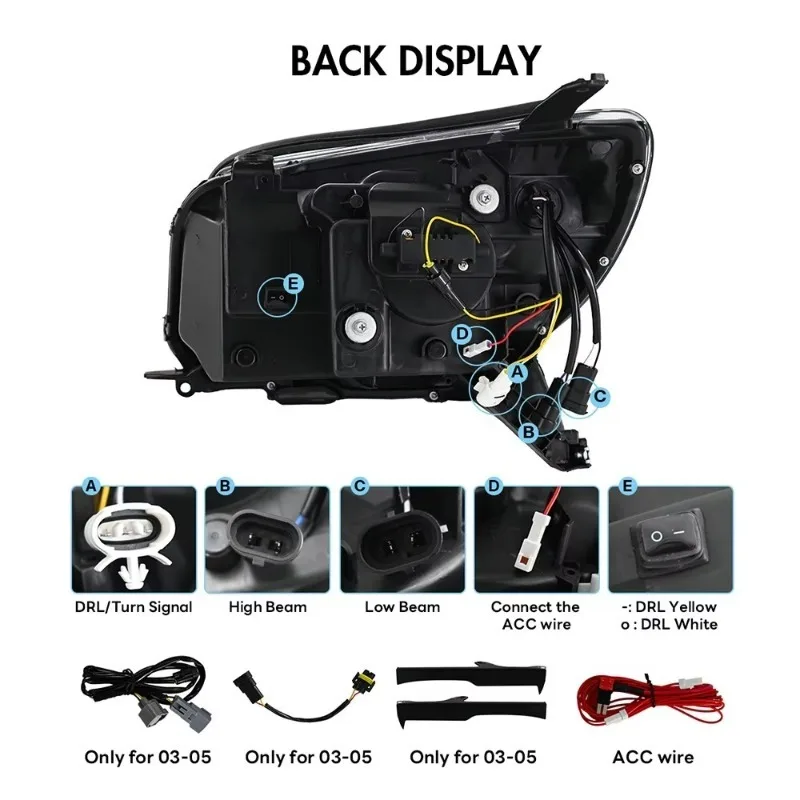 New Replacement LED Double Projector Headlights Led Headlamps for 4th GEN 2003-2009 toyota 4runner Hilux Surf - view 5
