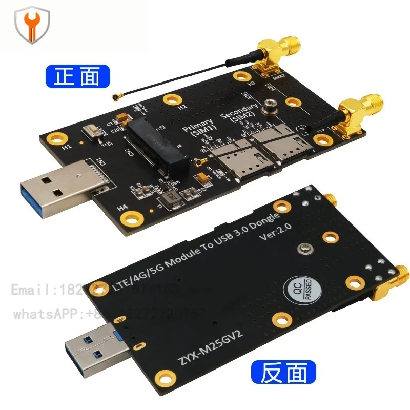 M.2 Key B to USB 3.0 Adapter Board Dual NANO SIM Card Slot 3G 4G 5G Module Test Card