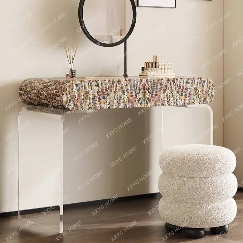 Luxury Decor Vanity Table Dest Drawer Hidden Long Makeup Vanity Desk Europa White Space Saving