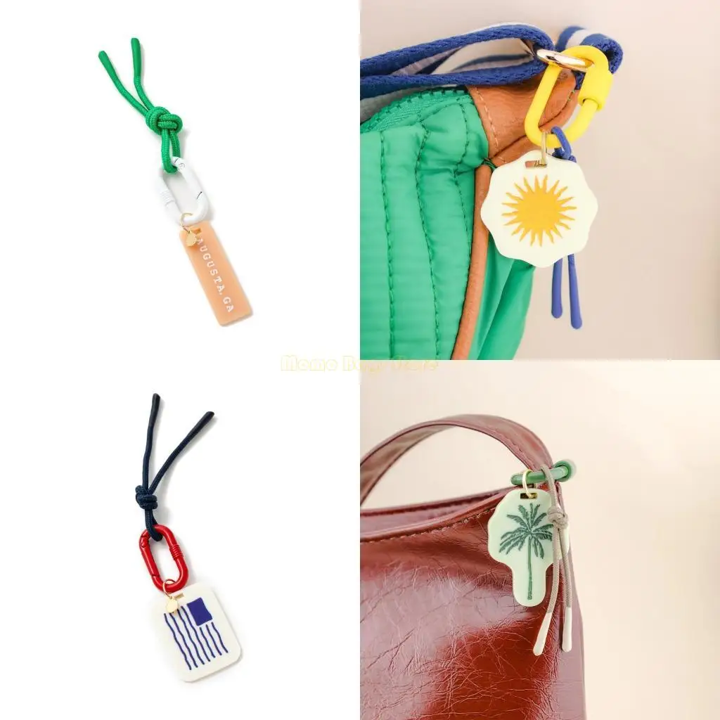 

X90D Elegant Acrylic Bag Hanging Charm Stainless Steel Chain Decoration Gift
