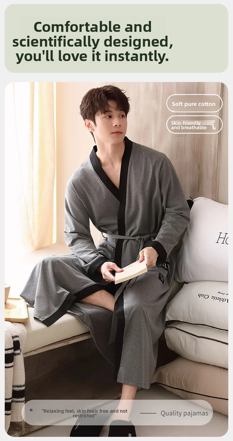 Bata para hombre de manga larga