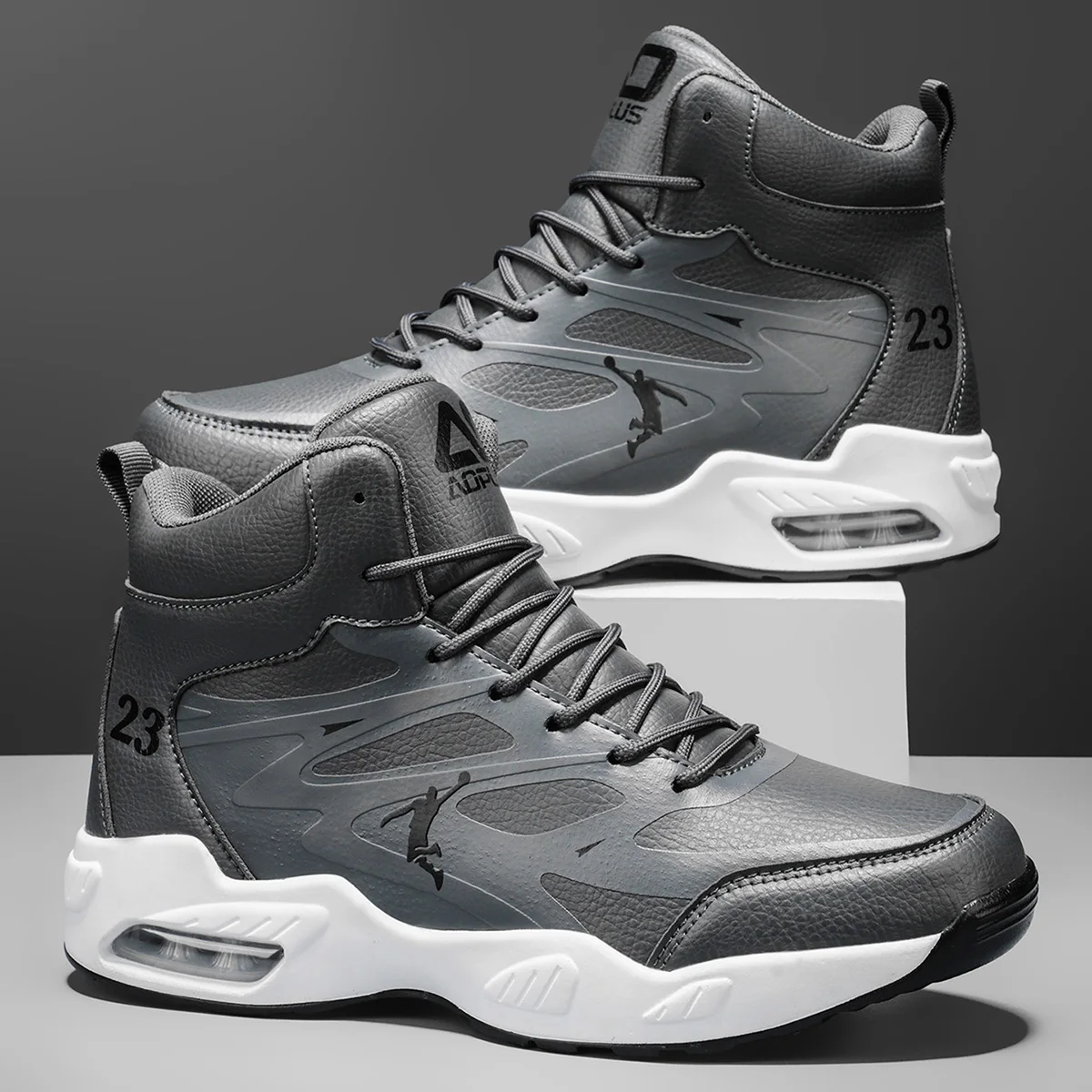 Herren-Basketballschuhe mit hohem Schaft, Luftpolster-Sneaker, rutschfeste, atmungsaktive Sportschuhe für Herren, Outdoor-Training, Sportschuhe – Detail 7
