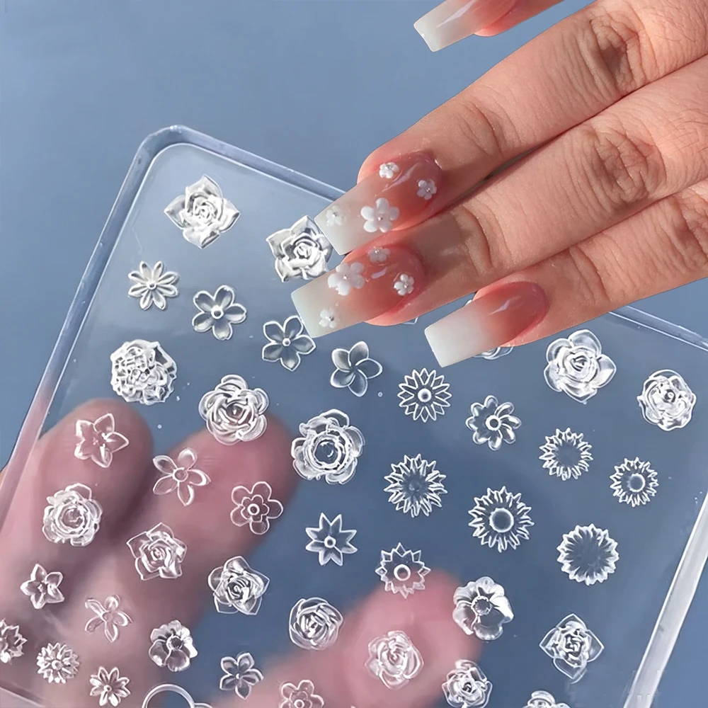 Resin Art Rose Petals - 3D Silicone Mini Flower Nail Carving