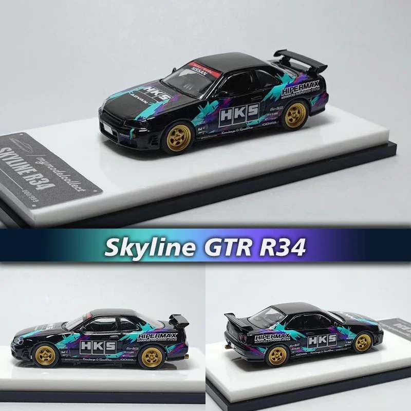 

**Pre Sale** MC 1:64 Skyline GTR R34 25GT Turbo HKS Carbon Diecast Diorama Car Model Collection Miniature Toys