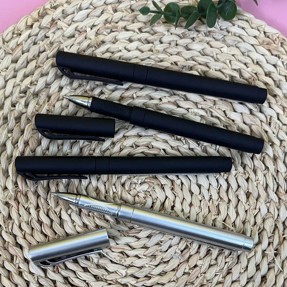 قلم جل أسود مع لفافة فارغة قابلة للسحب ، قلم حبر جاف للامتحان ورقي قابل للسحب ، أدوات دراسة إبداعية