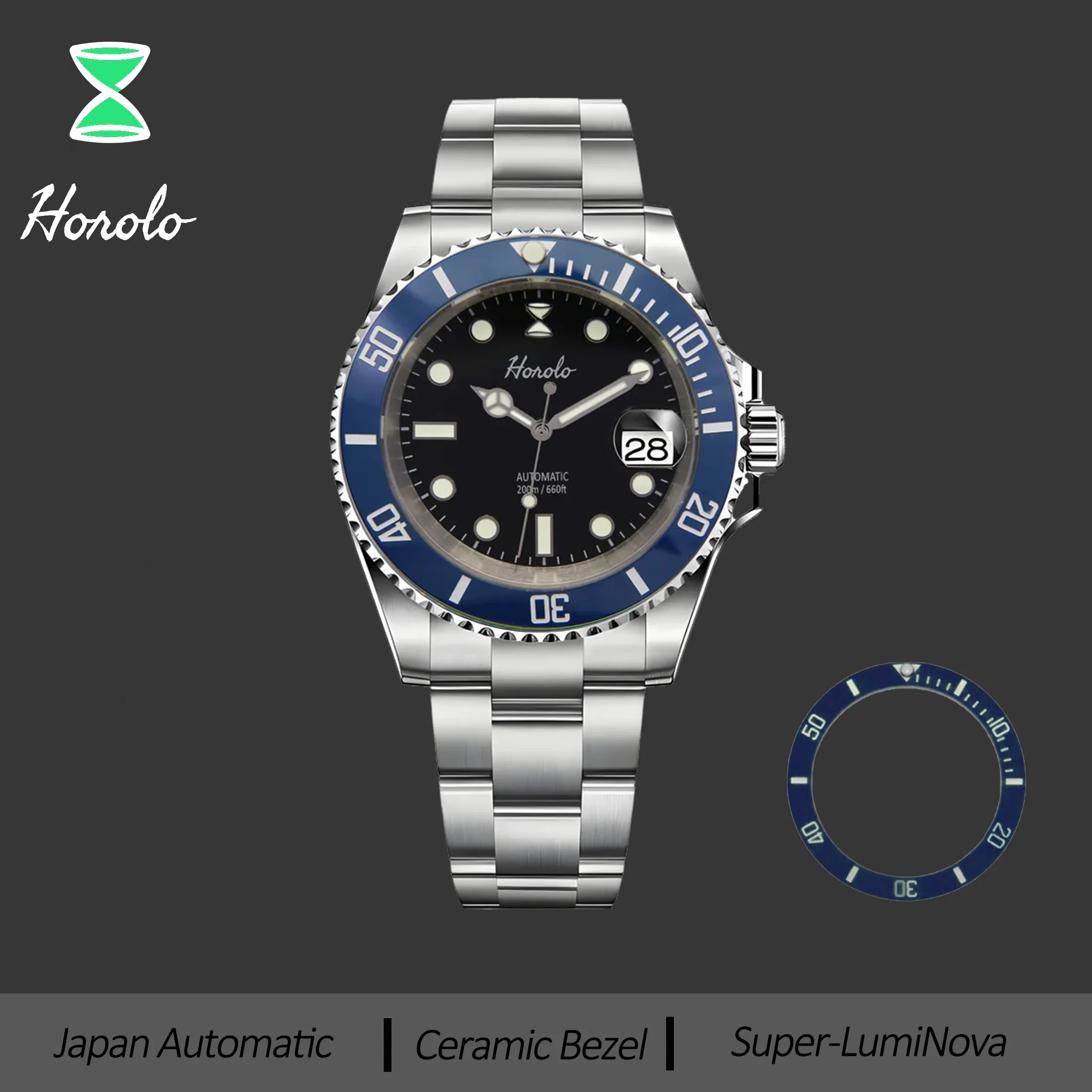 

Horolo Luxury Stainless Steel Water Resistance Luminous Watches Automatic Movement Mechanical Watches Man's Watch