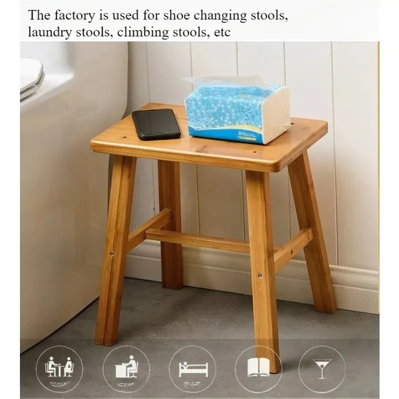 مقعد نانزهو مزار سميك مقعد خشبي مقعد صغير حمام منزلي قصير محمول وبسيط