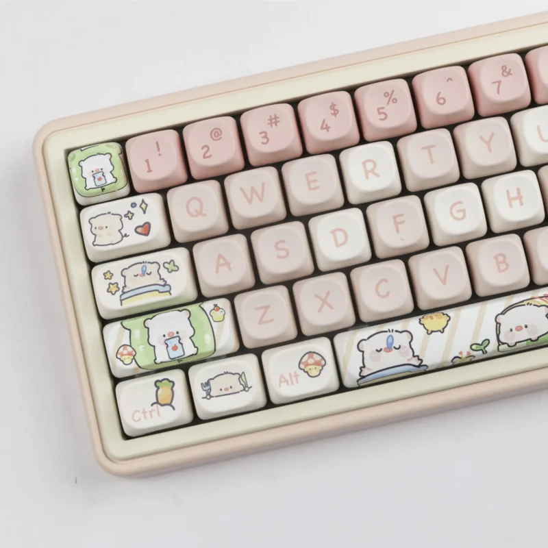 

Aulidtech Moa колпачки ключей свинья Милая PBT розовый мультфильм 140 Набор для MX механическая клавиатура 61/64/84/87/104/108