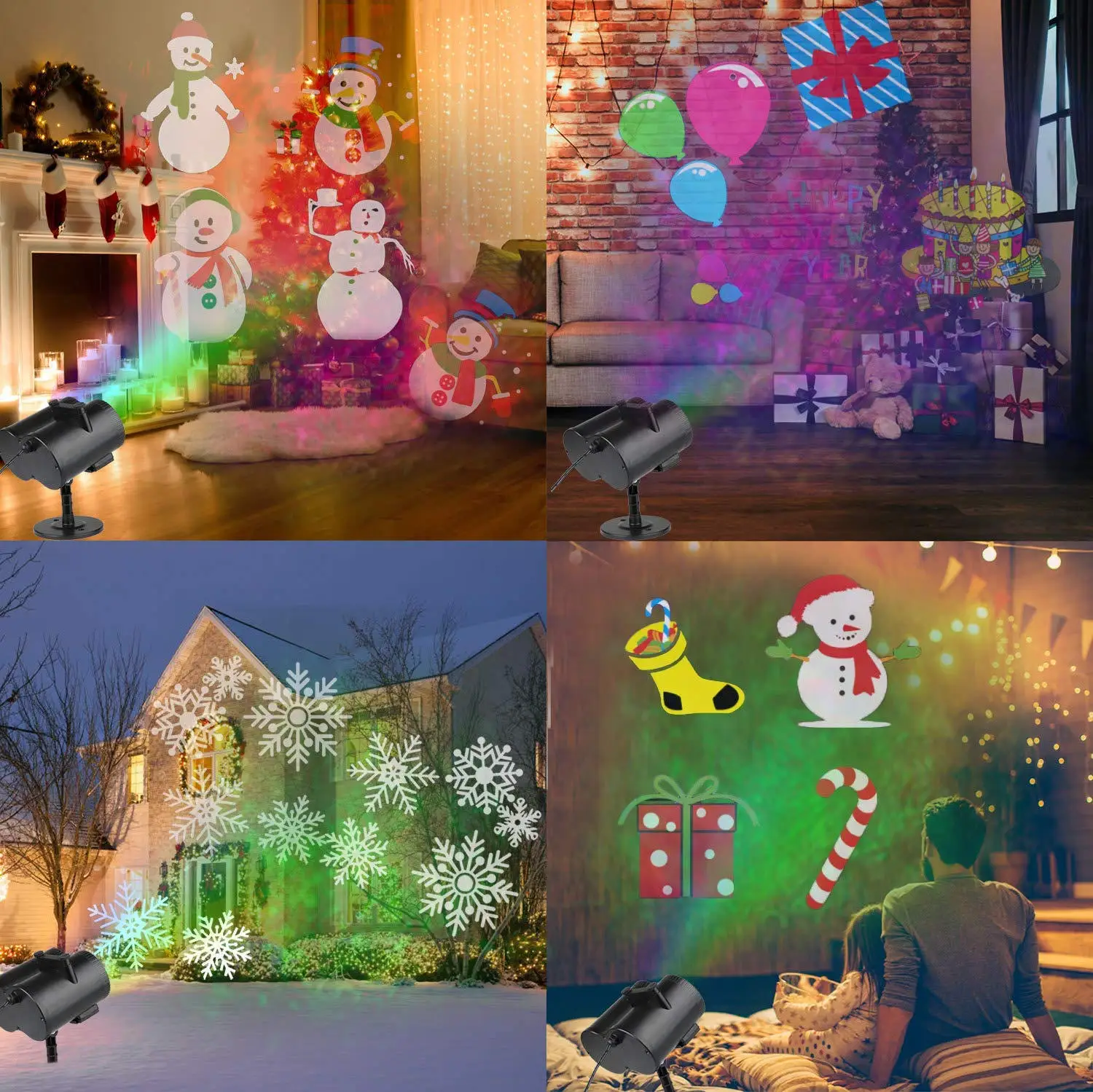 20 أنماط مصباح ليد مقاوم للماء تتحرك الملونة في الهواء الطلق عطلة الأضواء لحديقة حفلة عيد الميلاد عيد الهالوين الديكور ليلة