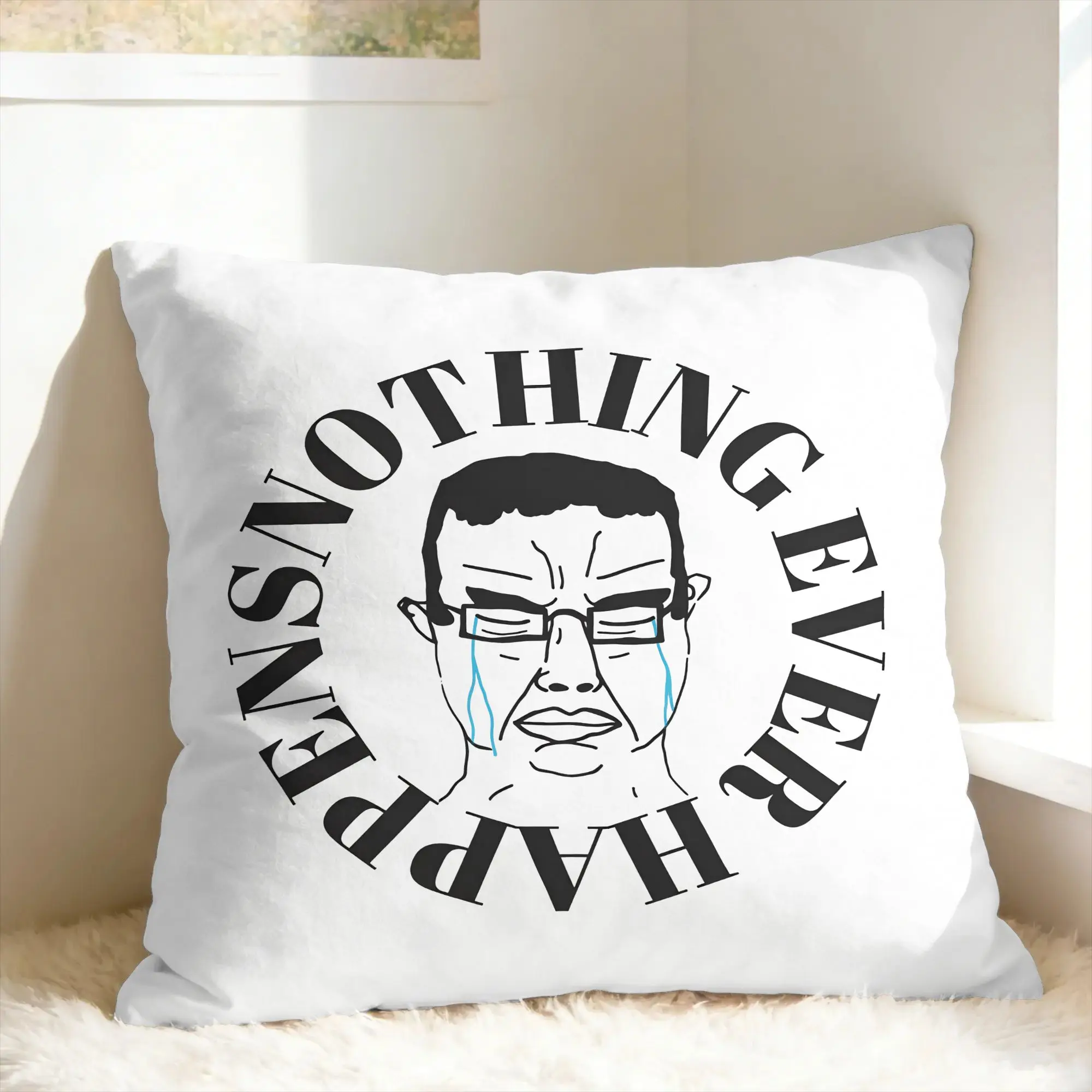 Chudjak Chud Meme Nothing Ever Happens Pillow Case  Square Pillow Cover For Living Room Sofa Vintage Pillowcases