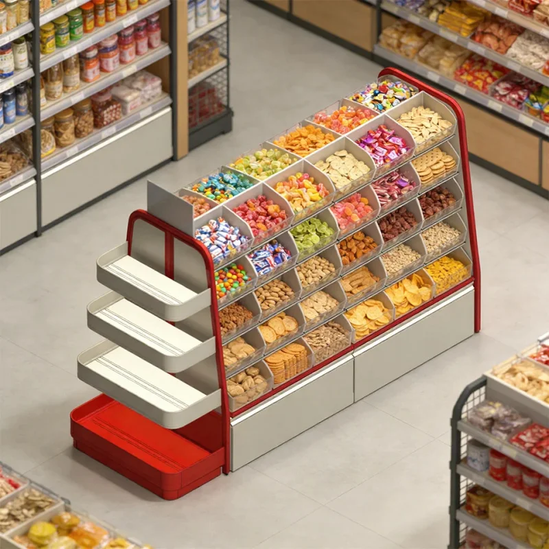 custom.King Display Customized Cold-Rolled Steel Light Duty Epoxy Powder Coated Shopping Mall Breakthrough Floor Efficiency Shel