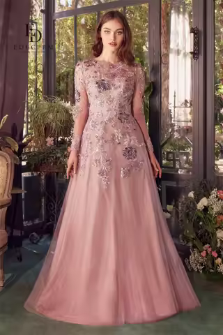 EDECPBM Wedding Party Dress Prom Dresses Luxury Women Evening Dress Woman Long Sleeves for Special Occasions Prom dress Dress