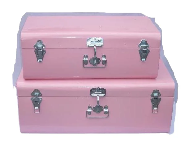 Pink Colour Iron Storage Trunks Without Patterns Powder Coating Can Be In Other Colours Also Home Storage Organizer